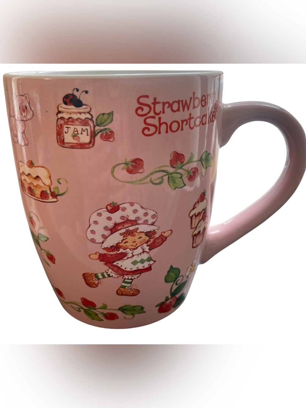 Strawberry Shortcake Pink Ceramic Coffee Mug - 12 ounces - New